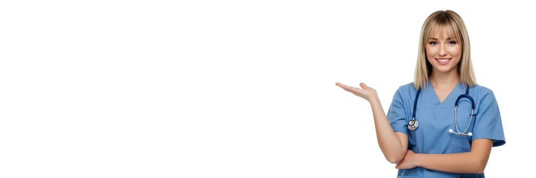 Healthcare Professional Gesturing with Hand for Presentation 1 photo