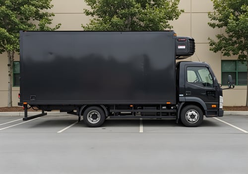 Logo Design Mockup on Black Semi Truck 2 photo