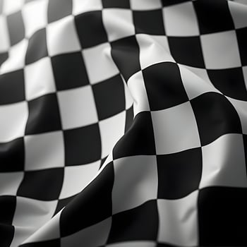 Waving Black and White Checkered Race Flag photo