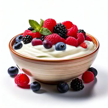 Yogurt with berries photo