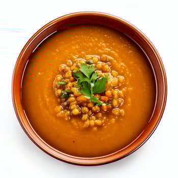 Carrot and lentil soup photo