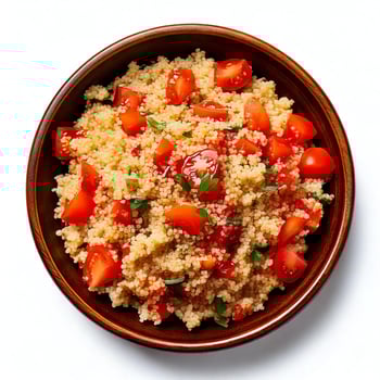 Couscous with tomatoes and herbs photo