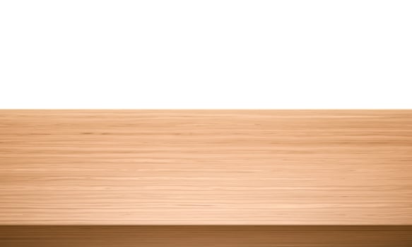 View of wood or wooden table top corner Isolated on white background photo