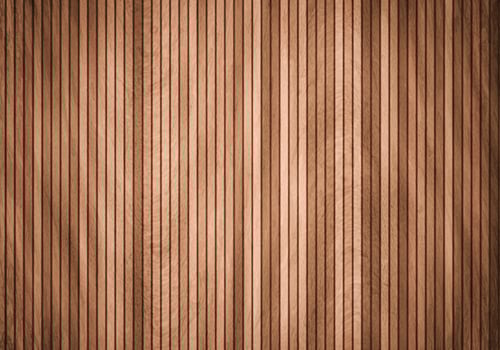 Detail of a wooden wall with a linear relief and texture photo