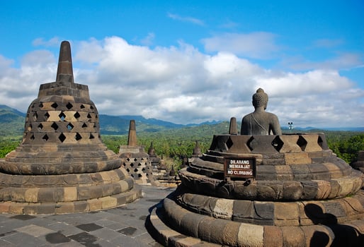 Borobudur Temple in Yogyakarta in Indonesia photo