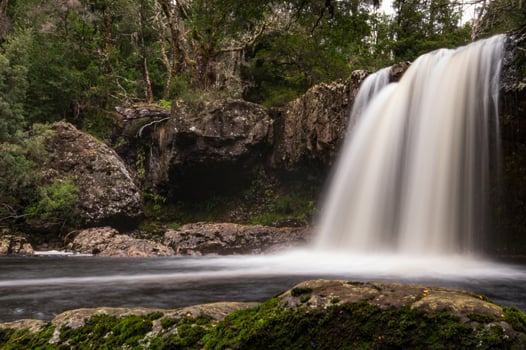 side on shot long exposure waterfall photo