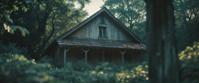 An old wooden house in the woods photo