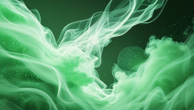 Green smoke on a black background photo