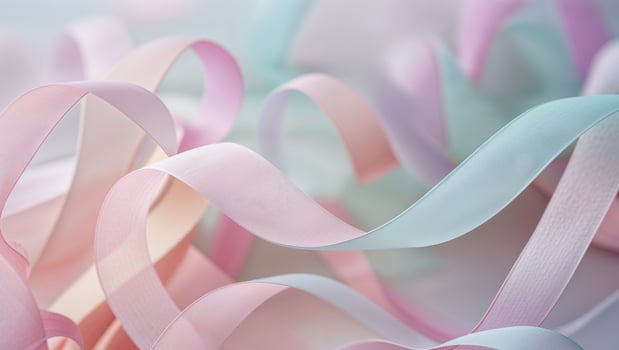 Harmonious watercolor ribbons background with soft pastel shades for serene design photo