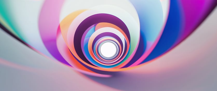 A colorful abstract spiral with a white background photo