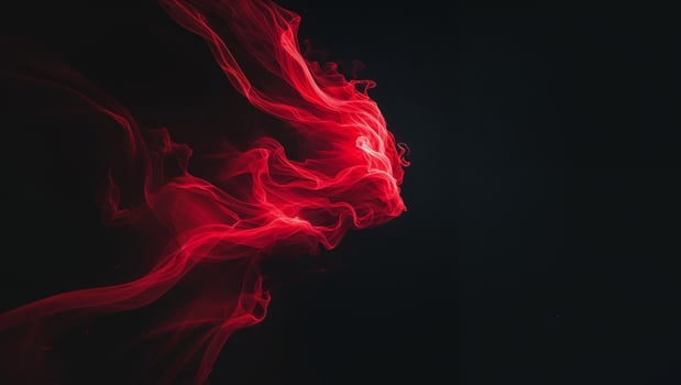 Red energy flowing through dark space background photo