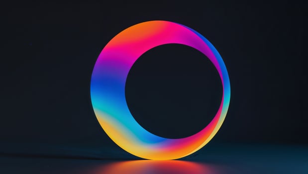 A colorful ring is shown on a black background photo