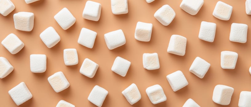 Marshmallow arrangement on beige background food photography creative composition studio environment photo