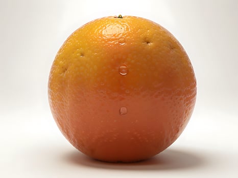 a round fresh orange on a white background photo