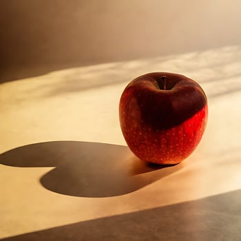 Elegant Apple on Wooden Table photo