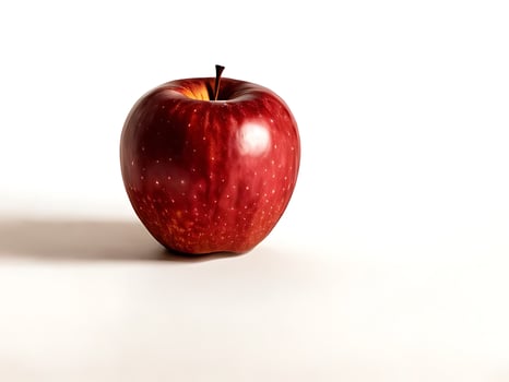 Shiny Apple on Pure White Background photo