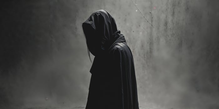 Enigmatic Encounter with a Mysterious Figure. photo