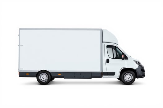White Delivery Van Standing Isolated for Transportation Purposes photo