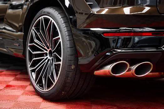 A close up of the rear end of a car photo