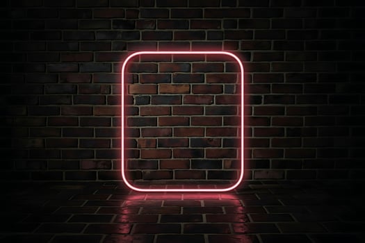 Illuminated portal Radiant rectangle against textured brickwork in shadow photo