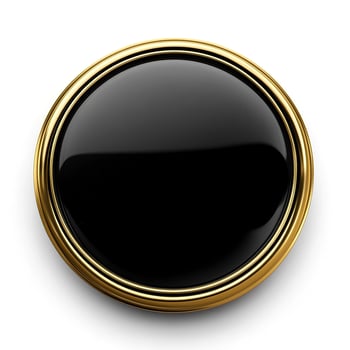 Glossy Black Button Isolated on White Background photo