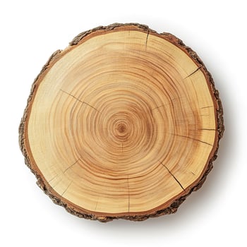Tree stump on a white background photo