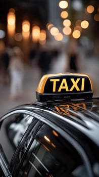 A taxi cab with a yellow light on top photo