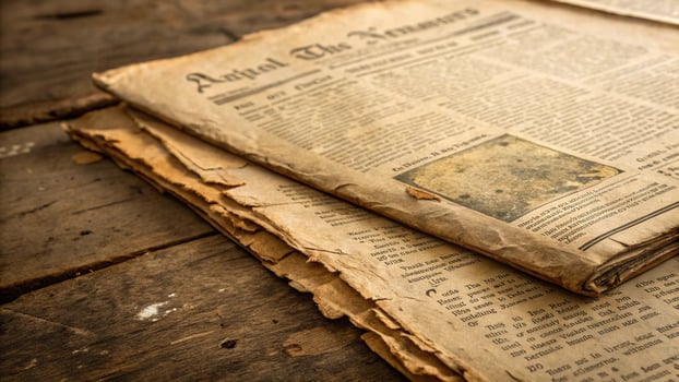 Vintage Newspaper Paper Texture. Grunge Old Aged Background for Retro Designs photo