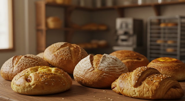 Morning Light on Golden Pastries in Cozy Setting photo