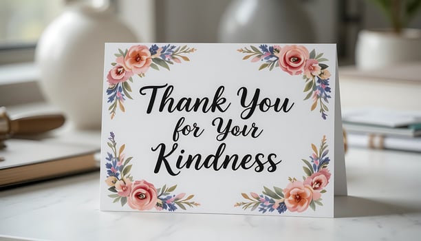Thank You Card with Floral Design for Gratitude and Appreciation photo