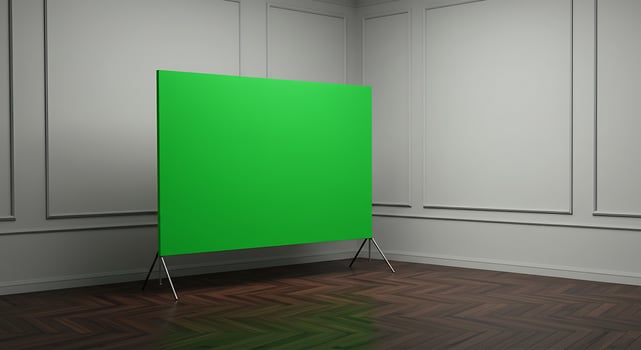 Green Screen Studio Setup in Elegant Room photo