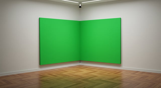 Minimalist Green Screen in Modern Art Gallery photo