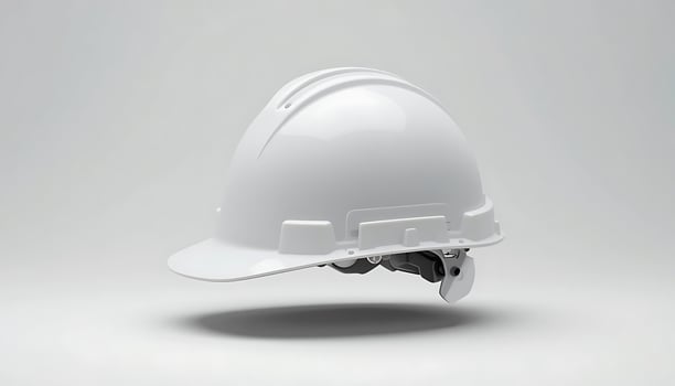 Isolated White Hard Hat for Construction Site Safety and Workplace Protection photo