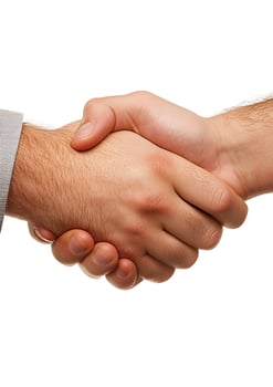 close-up of handshake between colleagues, trust and partnership photo