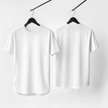 Front and back view white t-shirt isolated on white background photo