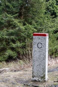 Border between, Poland and the Czech Republic, a border post in the eastern Sudetes, Mount Orlica photo
