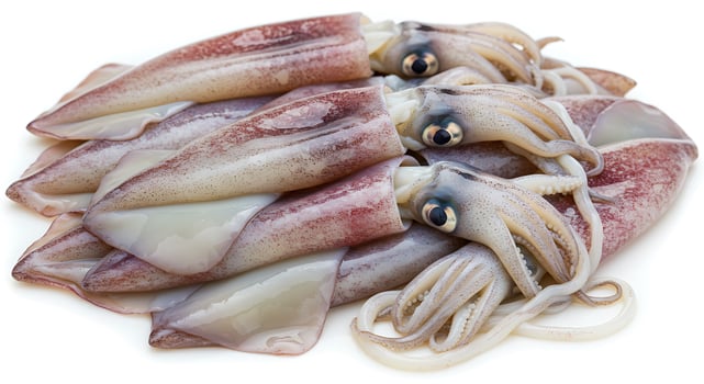 Fresh Squid Pile Ready for Cooking Seafood Delights photo