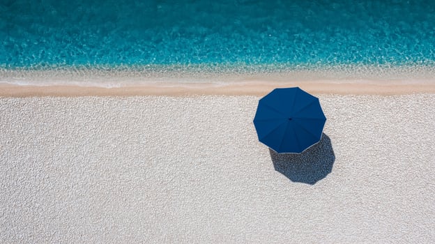 sun umbrella on the pebble beach photo