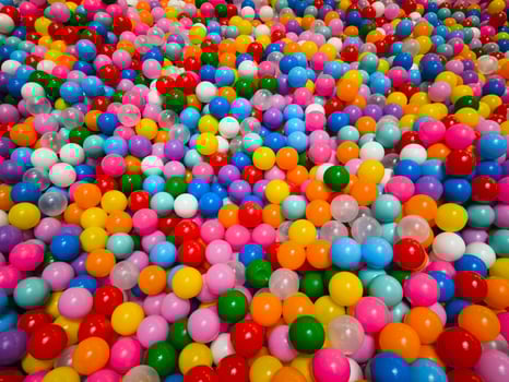 colorful little Plastic balls for children to playground photo