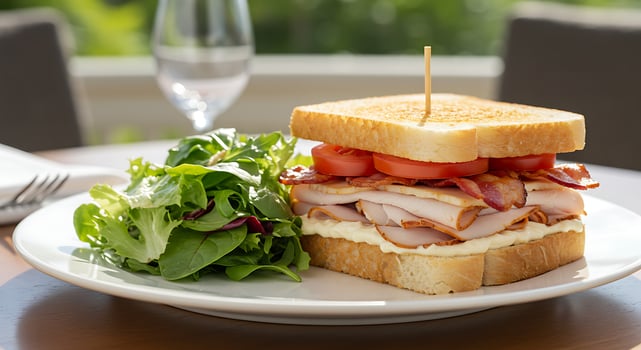 Ultra High-Res Image of Sandwich with Upscale Visual Styling photo