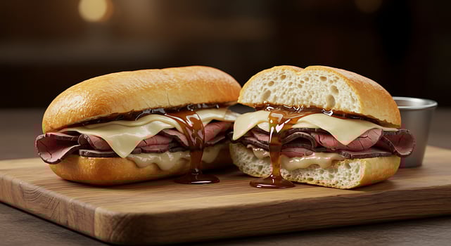 Sandwich in Upscale Restaurant Setting with Natural Light Focus photo