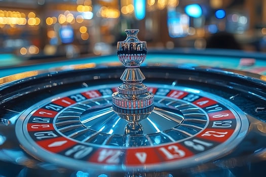 Casino Roulette Wheel in Motion - Gaming Theme for Entertainment Design photo