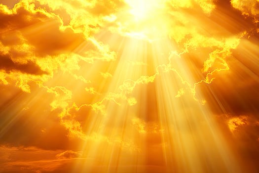 Golden Sunlight Through Clouds photo