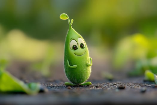 Happy cartoon sprout growing, symbolizing environmental conservation and sustainability photo