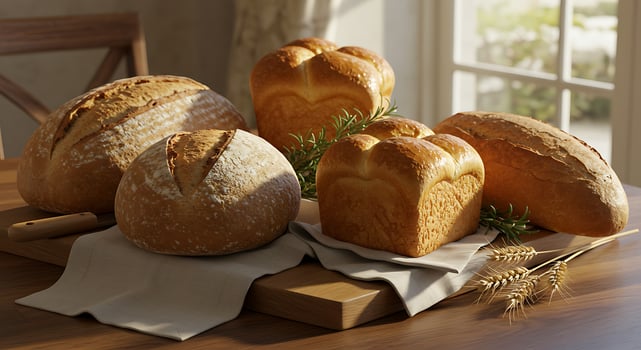 Ultra Sharp Photo of Fresh Bread in Bakery Setting