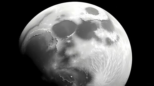 the moon is seen from space with a black background photo