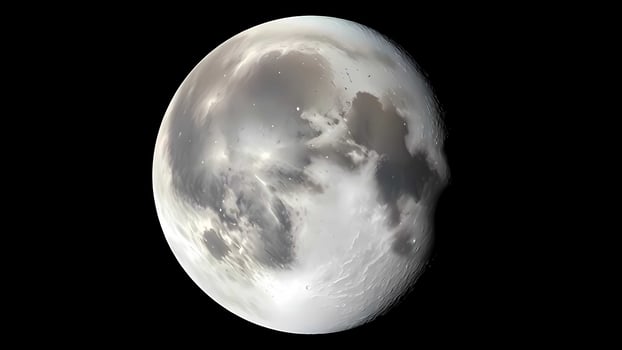 a moon with a dark sky and clouds photo