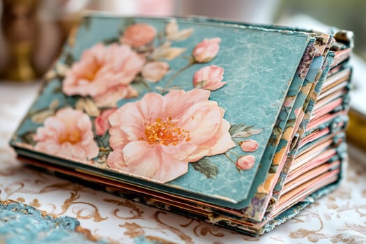 Vintage floral notebook with elegant design photo