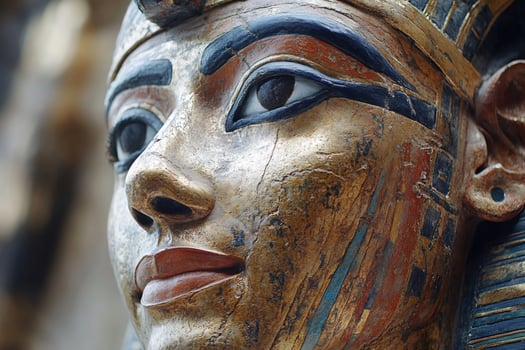 Golden Mask of Tutankhamun radiating ancient Egyptian Majesty photo