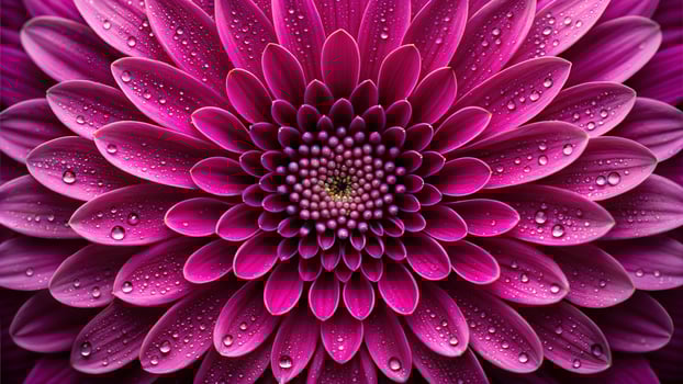 Close Up Shot of Magenta Daisy Petals Covered in Water Droplets photo
